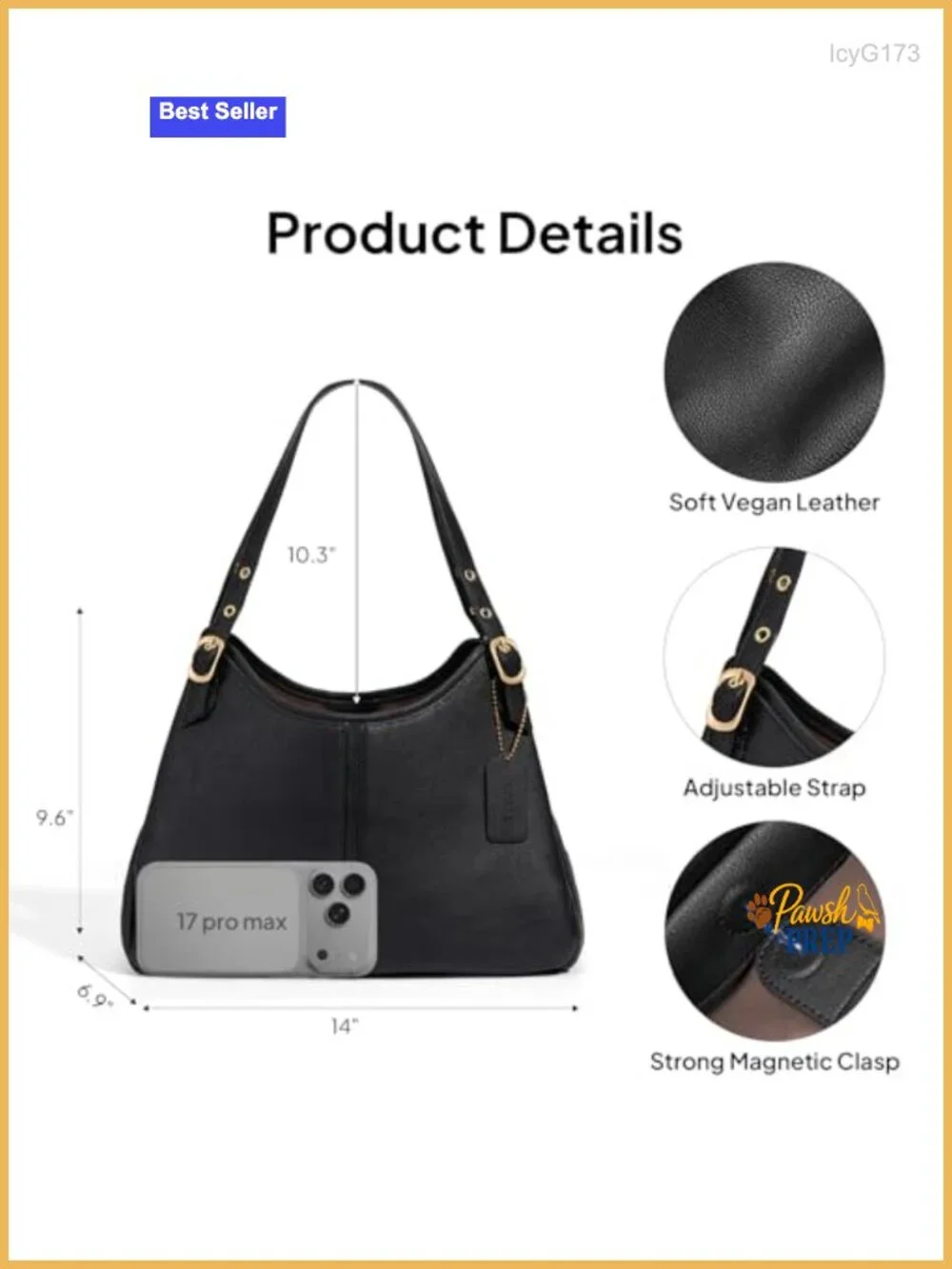 Vintage Hobo Handbag for Women, Soft Faux Leather Shoulder Bag, Slouchy
